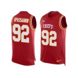 Men's Nike Kansas City Chiefs #92 Tanoh Kpassagnon Limited Red Player Name & Number Tank Top NFL Jersey