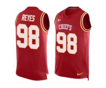 Men's Nike Kansas City Chiefs #98 Kendall Reyes Limited Red Player Name & Number Tank Top NFL Jersey