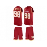 Men's Nike Kansas City Chiefs #98 Kendall Reyes Limited Red Tank Top Suit NFL Jersey