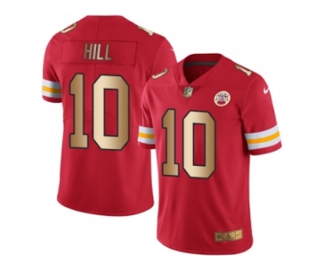 Nike Kansas City Chiefs #10 Tyreek Hill Red Men's Stitched NFL Limited Gold Rush Jersey