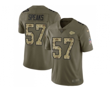 Nike Kansas City Chiefs #57 Breeland Speaks Olive Camo Men Stitched NFL Limited 2017 Salute To Service Jersey