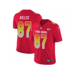 Nike Kansas City Chiefs #87 Travis Kelce Red Men Stitched NFL Limited AFC 2018 Pro Bowl Jersey