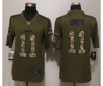 nike nfl jerseys kansas city chiefs #11 smith army green[nike Limited Salute To Service]