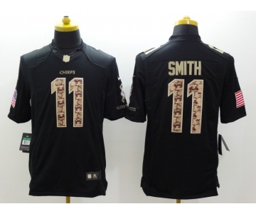 nike nfl jerseys kansas city chiefs #11 smith black[salute to service limited]