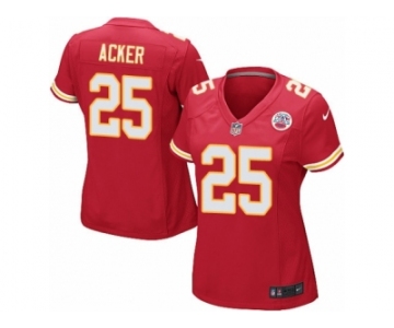 Wome Nike Kansas City Chiefs #25 Kenneth Acker Game Red Team Color NFL Jersey