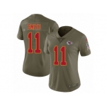 Women Nike Kansas City Chiefs #11 Alex Smith Limited Olive 2017 Salute to Service NFL Jersey