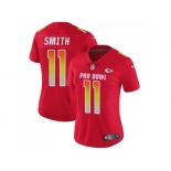 Women Nike Kansas City Chiefs #11 Alex Smith Red Stitched NFL Limited AFC 2018 Pro Bowl Jersey