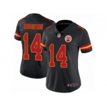 Women Nike Kansas City Chiefs #14 Demarcus Robinson Limited Black Rush Vapor Untouchable NFL Jersey