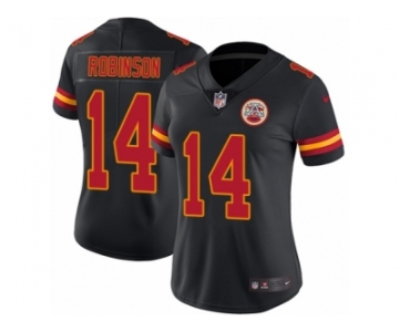 Women Nike Kansas City Chiefs #14 Demarcus Robinson Limited Black Rush Vapor Untouchable NFL Jersey