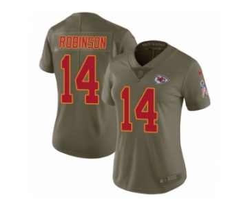 Women Nike Kansas City Chiefs #14 Demarcus Robinson Limited Olive 2017 Salute to Service NFL Jersey