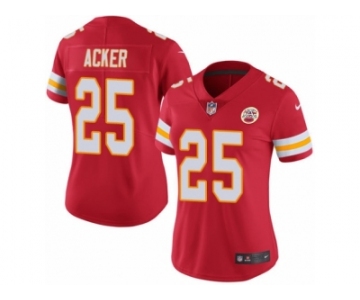 Women Nike Kansas City Chiefs #25 Kenneth Acker Red Team Color Vapor Untouchable Limited Player NFL Jersey