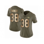 Women Nike Kansas City Chiefs #38 Ron Parker Limited Olive Gold 2017 Salute to Service NFL Jersey