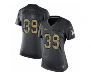 Women Nike Kansas City Chiefs #39 Terrance Mitchell Limited Black 2016 Salute to Service NFL Jersey