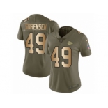 Women Nike Kansas City Chiefs #49 Daniel Sorensen Limited Olive Gold 2017 Salute to Service NFL Jersey