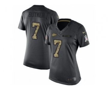 Women Nike Kansas City Chiefs #7 Harrison Butker Limited Black 2016 Salute to Service NFL Jersey