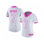 Women Nike Kansas City Chiefs #7 Harrison Butker Limited White Pink Rush Fashion NFL Jersey