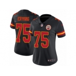 Women Nike Kansas City Chiefs #75 Cameron Erving Limited Black Rush Vapor Untouchable NFL Jersey