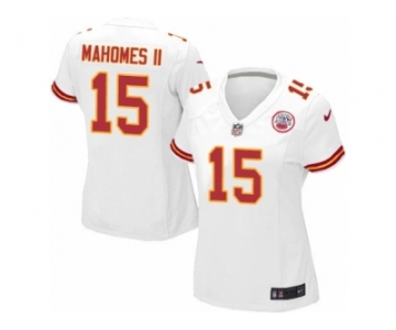 Women's Chiefs #15 Patrick Mahomes II White Stitched NFL Elite Jersey