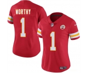 Women's Kansas City Chiefs #1 Xavier Worthy Red 2024 Draft Vapor Untouchable Limited Football Stitched Jersey