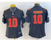 Women's Kansas City Chiefs #10 Isiah Pacheco Black Fashion Vapor Limited Stitched Jersey