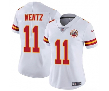 Women's Kansas City Chiefs #11 Carson Wentz White Vapor Untouchable Limited Football Stitched Jersey