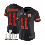 Women's Kansas City Chiefs #11 Demarcus Robinson Limited Black Rush Vapor Untouchable Super Bowl LIV Bound Football Jersey