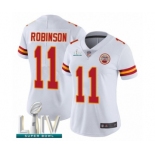 Women's Kansas City Chiefs #11 Demarcus Robinson White Vapor Untouchable Limited Player Super Bowl LIV Bound Football Jersey