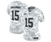 Women's Kansas City Chiefs #15 Patrick Mahomes 2024 F.U.S.E Arctic Camo Salute To Service Limited Stitched Football Jersey