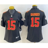 Women's Kansas City Chiefs #15 Patrick Mahomes Black Fashion Vapor Limited Stitched Jersey