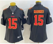 Women's Kansas City Chiefs #15 Patrick Mahomes Black Fashion Vapor Limited Stitched Jersey