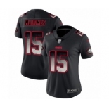 Women's Kansas City Chiefs #15 Patrick Mahomes II Limited Black Smoke Fashion Football Jersey