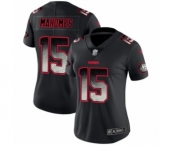 Women's Kansas City Chiefs #15 Patrick Mahomes II Limited Black Smoke Fashion Football Jersey