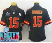 Women's Kansas City Chiefs #15 Patrick Mahomes Limited Black Super Bowl LVII Vapor Jersey