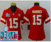 Women's Kansas City Chiefs #15 Patrick Mahomes Limited Red Super Bowl LVII Vapor Jersey