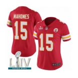 Women's Kansas City Chiefs #15 Patrick Mahomes Red Team Color Vapor Untouchable Limited Player Super Bowl LIV Bound Football Jersey