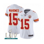 Women's Kansas City Chiefs #15 Patrick Mahomes White Vapor Untouchable Limited Player Super Bowl LIV Bound Football Jersey