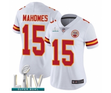 Women's Kansas City Chiefs #15 Patrick Mahomes White Vapor Untouchable Limited Player Super Bowl LIV Bound Football Jersey