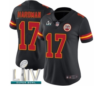 Women's Kansas City Chiefs #17 Mecole Hardman Limited Black Rush Vapor Untouchable Super Bowl LIV Bound Football Jersey