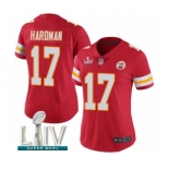 Women's Kansas City Chiefs #17 Mecole Hardman Red Team Color Vapor Untouchable Limited Player Super Bowl LIV Bound Football Jersey