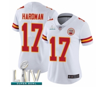 Women's Kansas City Chiefs #17 Mecole Hardman White Vapor Untouchable Limited Player Super Bowl LIV Bound Football Jersey