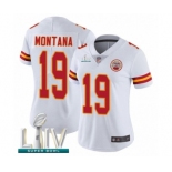 Women's Kansas City Chiefs #19 Joe Montana White Vapor Untouchable Limited Player Super Bowl LIV Bound Football Jersey