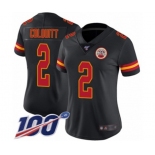 Women's Kansas City Chiefs #2 Dustin Colquitt Limited Black Rush Vapor Untouchable 100th Season Football Jersey