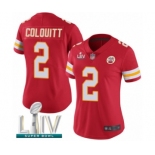 Women's Kansas City Chiefs #2 Dustin Colquitt Red Team Color Vapor Untouchable Limited Player Super Bowl LIV Bound Football Jersey