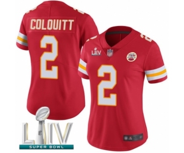 Women's Kansas City Chiefs #2 Dustin Colquitt Red Team Color Vapor Untouchable Limited Player Super Bowl LIV Bound Football Jersey