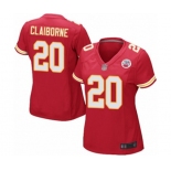 Women's Kansas City Chiefs #20 Morris Claiborne Game Red Team Color Football Jersey