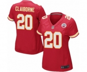 Women's Kansas City Chiefs #20 Morris Claiborne Game Red Team Color Football Jersey