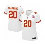 Women's Kansas City Chiefs #20 Morris Claiborne Game White Football Jersey