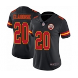 Women's Kansas City Chiefs #20 Morris Claiborne Limited Black Rush Vapor Untouchable Football Jersey