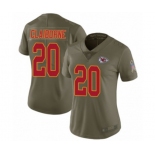 Women's Kansas City Chiefs #20 Morris Claiborne Limited Olive 2017 Salute to Service Football Jersey