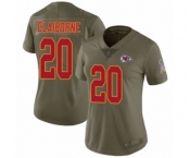 Women's Kansas City Chiefs #20 Morris Claiborne Limited Olive 2017 Salute to Service Football Jersey